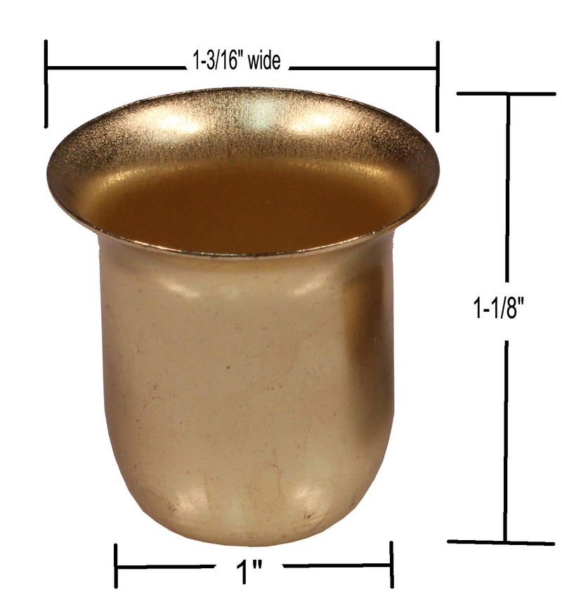 Creative Hobbies Brass Metal Candle Holder Cups - Pack of 20 - Fits Standard Tapered Wax Candles or Votive Pegs - Brass Color Finish - Tabletop Candle Holders for Wedding Occasion - Image 3